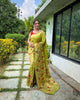 Mehendi Green Classic Pure Paithani Traditional Border Zari Weaving Saree