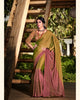 Mehendi Green Trendy 3D Velvet Chiffon Ombre Saree With Sequence Embroidered Blouse