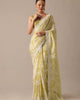 Light Green Abstract Digital Printed Designer Saree