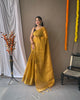 Mustard Yellow Classic Tissue Silk Zari Weaving With Mango Border Saree