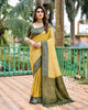 Yellow Kanjivaram Silk Zari Weaving Traditional Saree