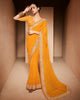 Mustard Yellow Heavy Georgette Traditional Printed Border Embroidered Saree