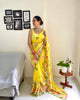 Mustard Yellow Designer Heavy Georgette Sequence Embroidered Work Saree