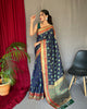 Navy Blue pure kutchi patola weaving silk saree