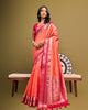 Orange Soft Desi Tussar Silk Bandhani Weaving Pattern saree