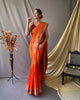 Orange Paithani Soft Silk Peacock Motif Saree