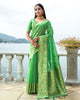 Parrot Green Premium Soft Silk Zari Weaving Saree