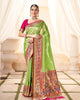 Parrot Green Handloom Zari Weaving Traditional Saree