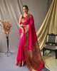 Pink Paithani Soft Silk Peacock Motif Saree