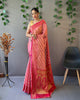 Pink Pure Organza Jacquard Border Saree