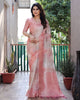 Pink Soft Silk Prism Pattern Digital Print Saree