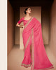 Pink Heavy Georgette Traditional Printed Border Embroidered Saree