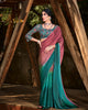 Pink Trendy 3D Velvet Chiffon Ombre Saree With Sequence Embroidered Blouse