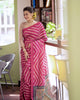 Pink Elegant Tissue Silk Lehriya Printed Saree