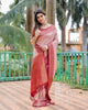 Pink Kanjivaram Silk Zari Weaving Traditional Saree