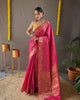 Pink Classic Soft Silk Copper Weaving Saree