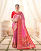 Pink Pure Handloom Zari Weaving Traditional Saree