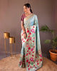 Powder Blue Soft Paithani Silk Rich Weaving Traditional Saree