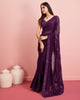 Purple Latest Soft Georgette Sequence Embroidered Work Saree