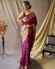 Purple Paithani Soft Silk Peacock Motif Saree