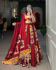 Red Rayon Printed Silk Fully Stitched Lehenga Choli