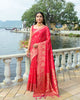 Red Premium Soft Silk Zari Weaving Saree