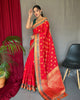 Red pure kutchi patola weaving silk saree