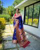 Royal Blue Traditional Pure Soft Paithani Silk Zari Weaving Saree