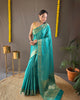 Sky Blue Classic Soft Silk Copper Weaving Saree