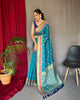 Sky Blue pure kutchi patola weaving silk saree