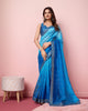 Sky Blue Taby Organza Silk Sequence Embroidered Border Saree