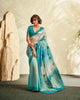 Sky Blue Asopalav Silk Handloom Khadi Designer Saree