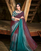 Violet Trendy 3D Velvet Chiffon Ombre Saree With Sequence Embroidered Blouse