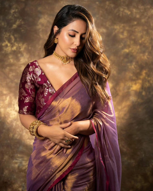 Onion Pink Premium Burberry Silk With Heavy Lace Border Saree