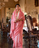 Pink Soft Mul Cotton Traditional Batik Print Zari Border Saree