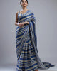 Blue Elegant Premium Satin Printed Saree