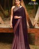 Wine Trendy 3D Velvet Chiffon Ombre Saree With Sequence Embroidered Blouse