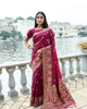 Wine Premium Soft Silk Zari Weaving Saree