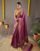 Wine Classic Soft Silk Copper Weaving Saree