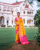 Yellow Banarasi Soft Silk Patola Zari Weaving Pattern Saree